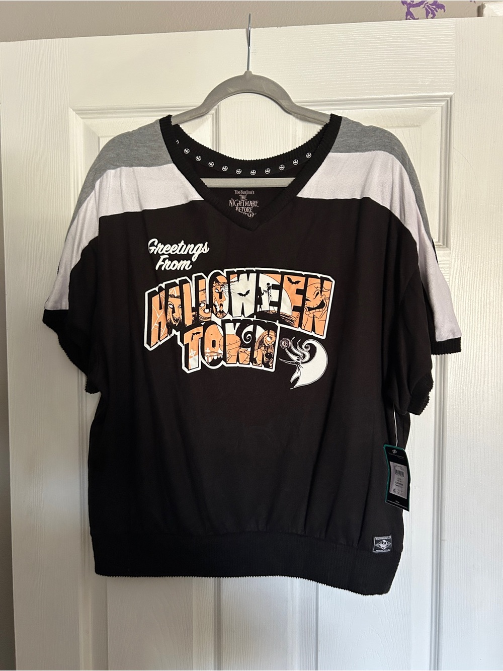 Disney The Nightmare Before Christmas Black & Orange Graphic Sleep Shirt